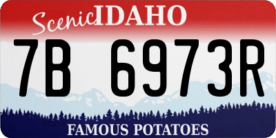 ID license plate 7B6973R