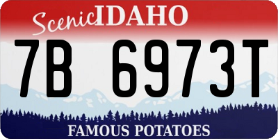 ID license plate 7B6973T