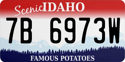 ID license plate 7B6973W
