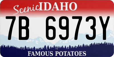 ID license plate 7B6973Y