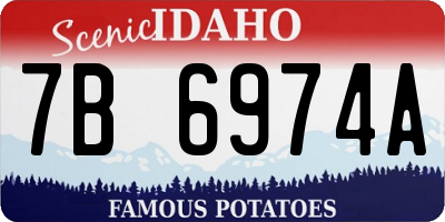 ID license plate 7B6974A
