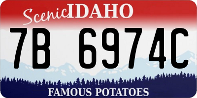 ID license plate 7B6974C