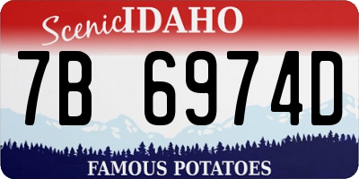 ID license plate 7B6974D