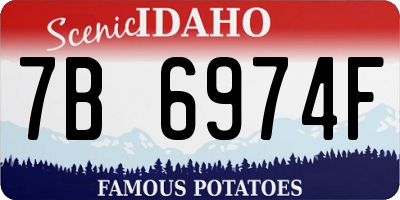 ID license plate 7B6974F