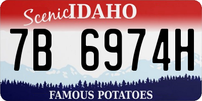 ID license plate 7B6974H