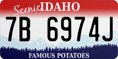 ID license plate 7B6974J