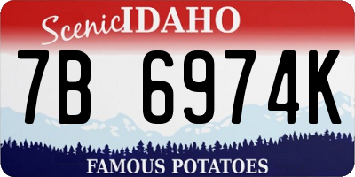 ID license plate 7B6974K