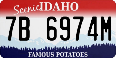 ID license plate 7B6974M