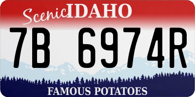 ID license plate 7B6974R