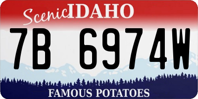 ID license plate 7B6974W