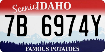 ID license plate 7B6974Y