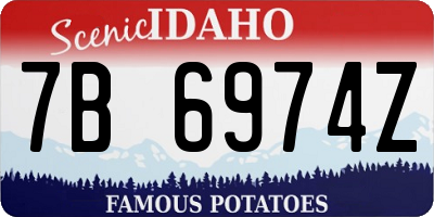 ID license plate 7B6974Z