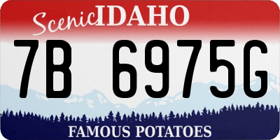 ID license plate 7B6975G