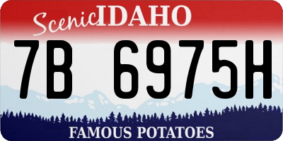 ID license plate 7B6975H