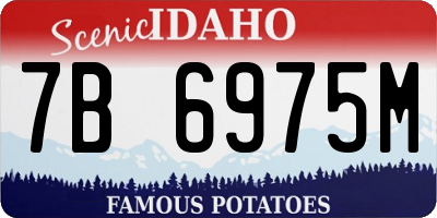 ID license plate 7B6975M