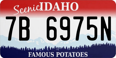 ID license plate 7B6975N
