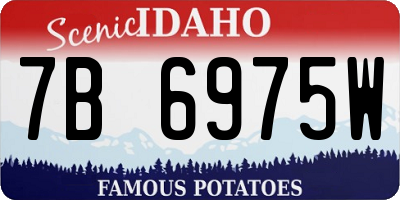 ID license plate 7B6975W