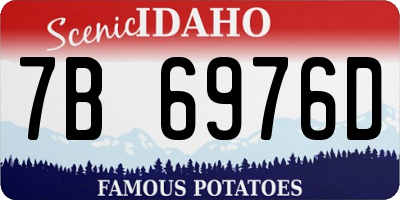 ID license plate 7B6976D