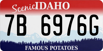 ID license plate 7B6976G