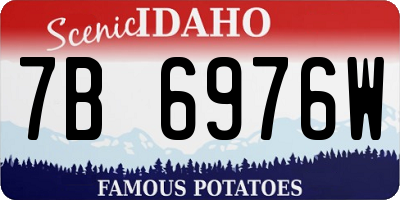 ID license plate 7B6976W