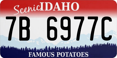 ID license plate 7B6977C