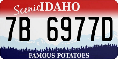 ID license plate 7B6977D