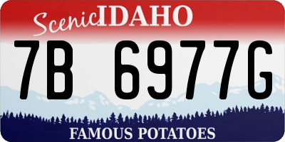 ID license plate 7B6977G