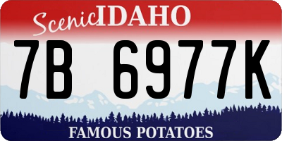 ID license plate 7B6977K