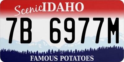 ID license plate 7B6977M