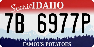 ID license plate 7B6977P