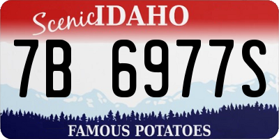 ID license plate 7B6977S