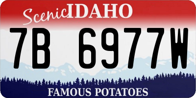 ID license plate 7B6977W
