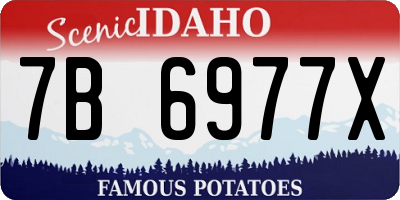 ID license plate 7B6977X