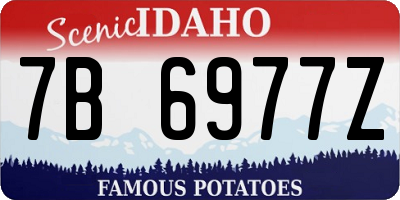 ID license plate 7B6977Z