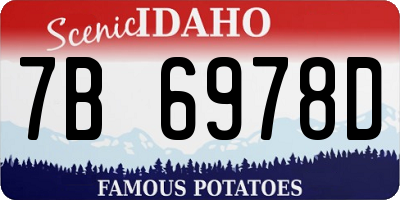 ID license plate 7B6978D