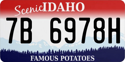 ID license plate 7B6978H