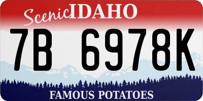 ID license plate 7B6978K