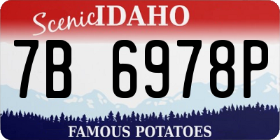 ID license plate 7B6978P