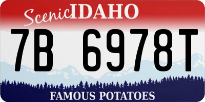 ID license plate 7B6978T