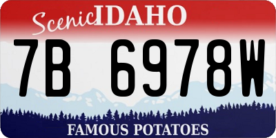 ID license plate 7B6978W