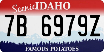 ID license plate 7B6979Z