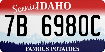 ID license plate 7B6980C