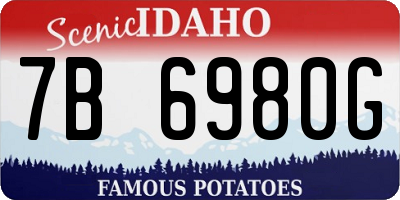 ID license plate 7B6980G
