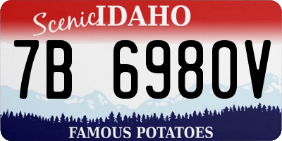ID license plate 7B6980V