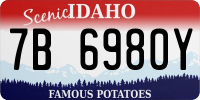 ID license plate 7B6980Y