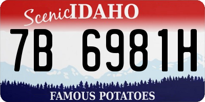 ID license plate 7B6981H