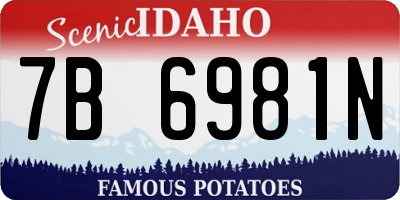 ID license plate 7B6981N
