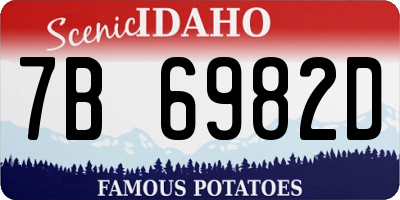 ID license plate 7B6982D