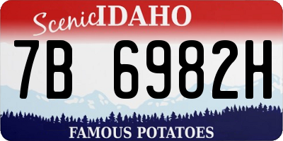 ID license plate 7B6982H