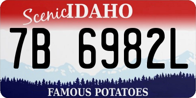 ID license plate 7B6982L